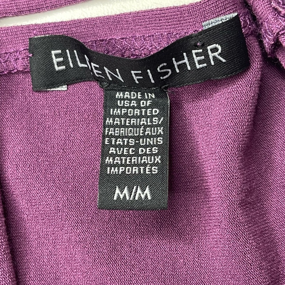 Eileen Fisher Curan Purple Bateau Neckline Twist Back Jersey Dress Size Medium - Picture 8 of 12